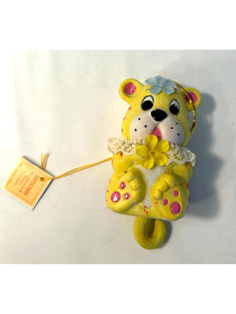 Vintage Giftco Tattle Tails Puppy Bell Porcelain Ornament  3" Figurine
